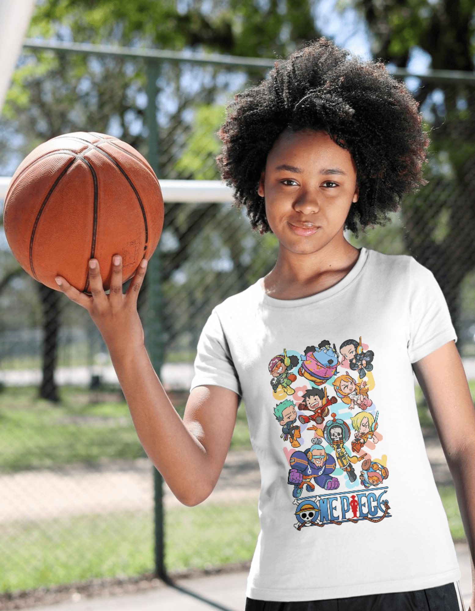 One pice shirt basket Chibi One piece t-shirt